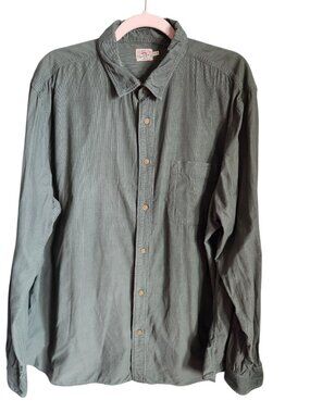 Faherty Shirt Men's Green 2XL XXL Long Sleeve Button Down Corduroy Pocket